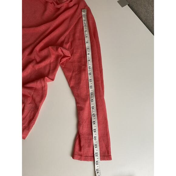 Eileen Fisher Pink Linen Nylon‎ Fine Knit Asymmetrical Top Tee Shirt XL Beachy - Picture 6 of 12
